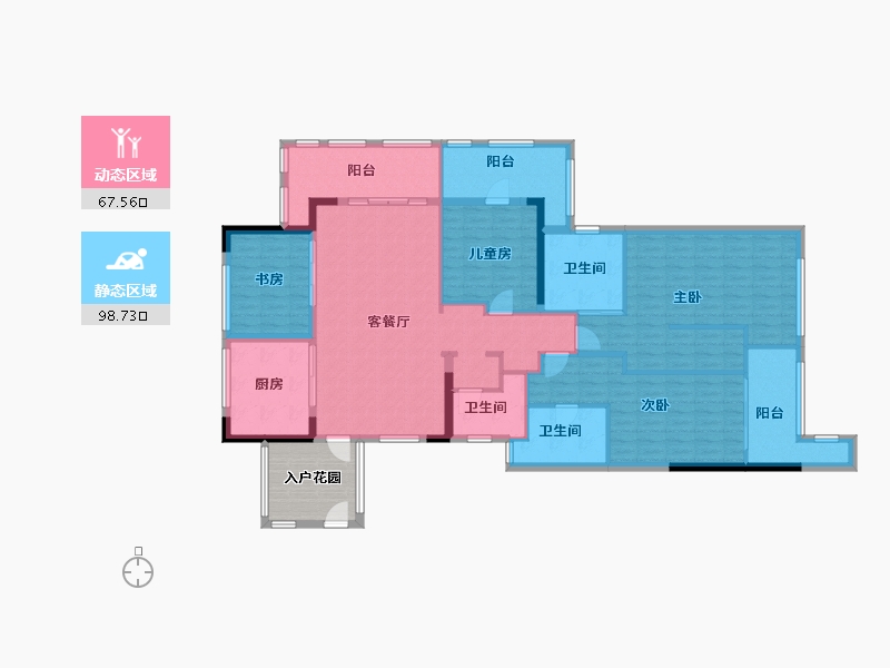 浙江省-绍兴市-城市之星-140.00-户型库-动静分区