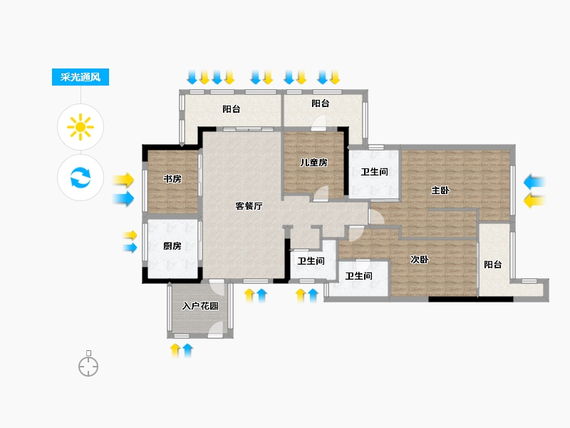 浙江省-绍兴市-城市之星-140.00-户型库-采光通风