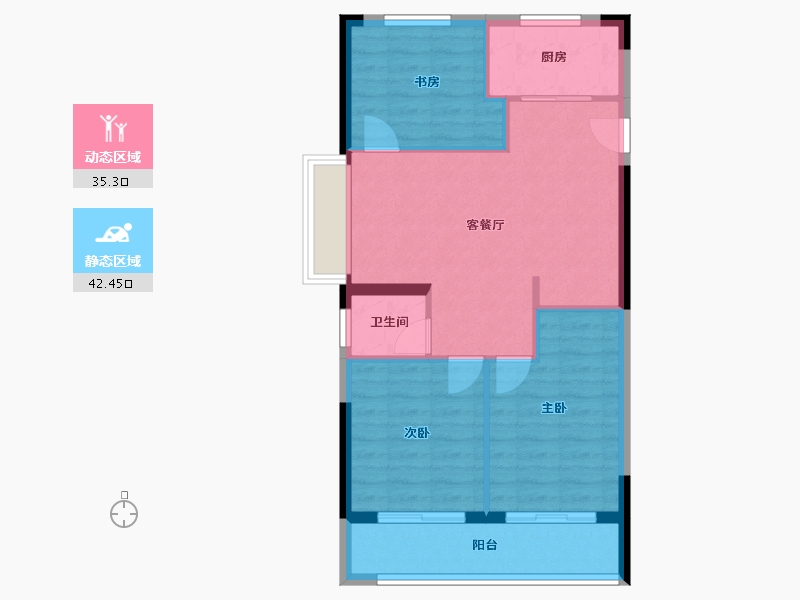 浙江省-台州市-中南珑悦-70.58-户型库-动静分区