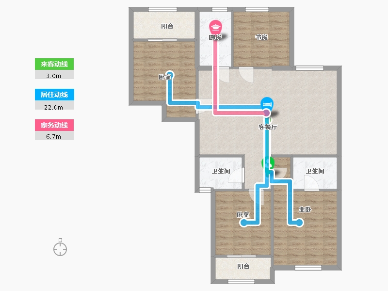 浙江省-温州市-慈湖锦苑一组团-107.00-户型库-动静线