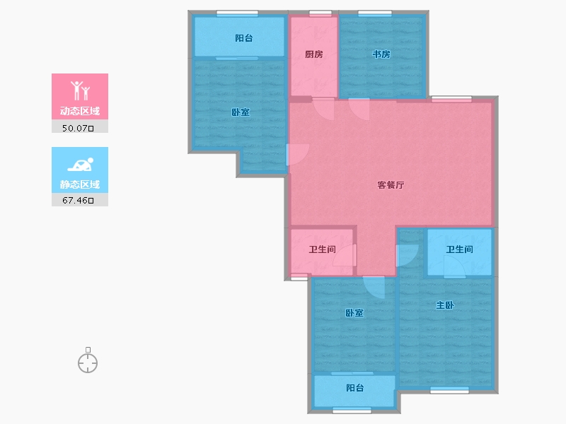 浙江省-温州市-慈湖锦苑一组团-107.00-户型库-动静分区