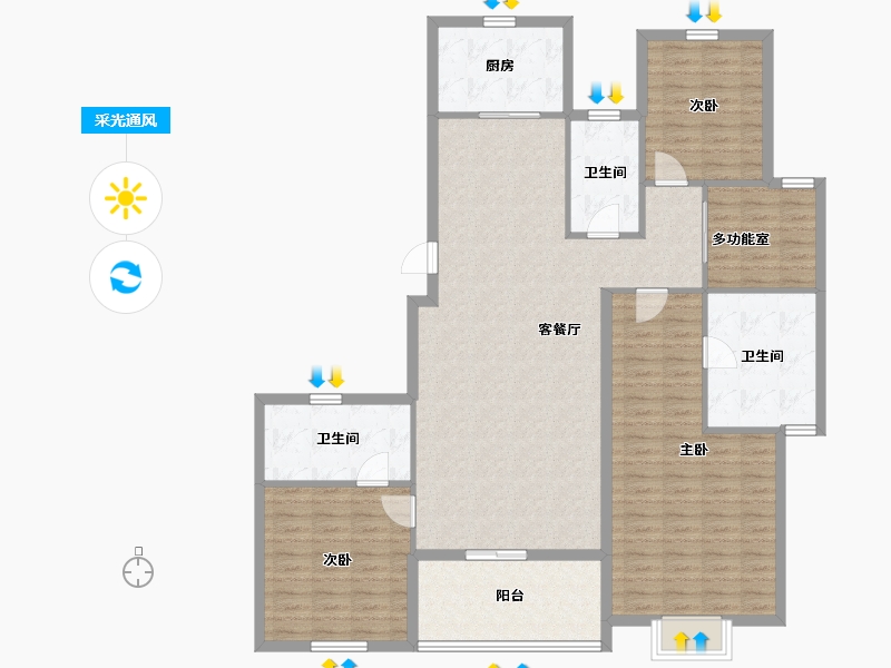 浙江省-杭州市-杭州国际金融中心-141.60-户型库-采光通风