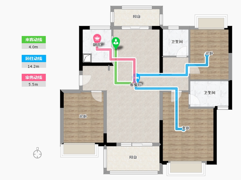 广东省-中山市-剑桥郡-105.00-户型库-动静线