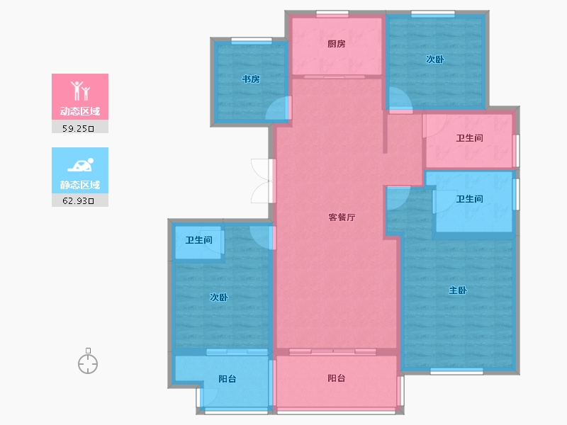 江苏省-镇江市-天怡瀚园-109.60-户型库-动静分区