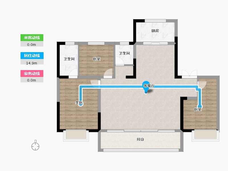 山东省-聊城市-冠县民生城市领秀-109.55-户型库-动静线