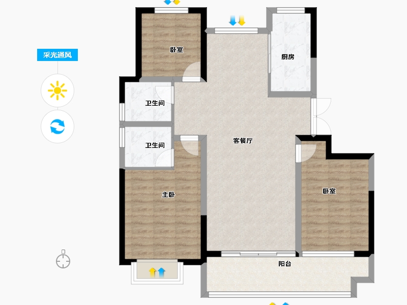 山东省-聊城市-冠县民生城市领秀-99.15-户型库-采光通风