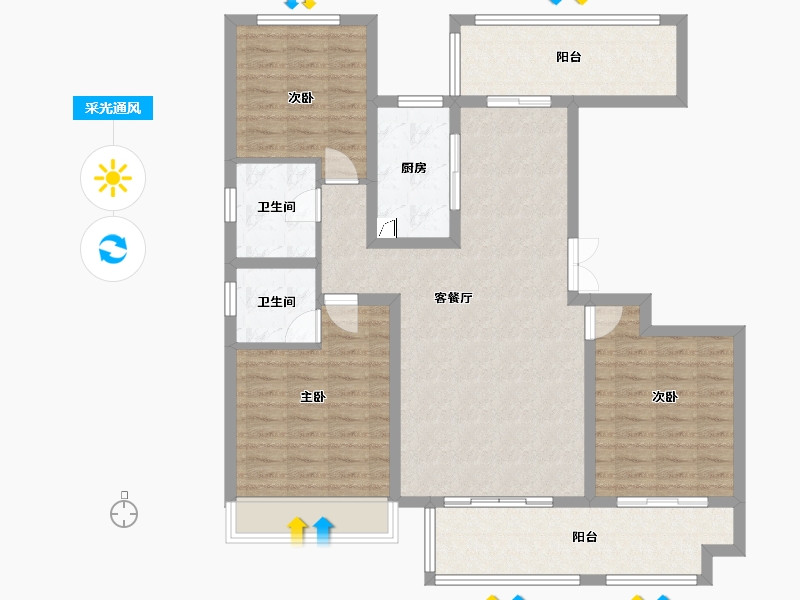 河南省-驻马店市-名门望邸-109.00-户型库-采光通风