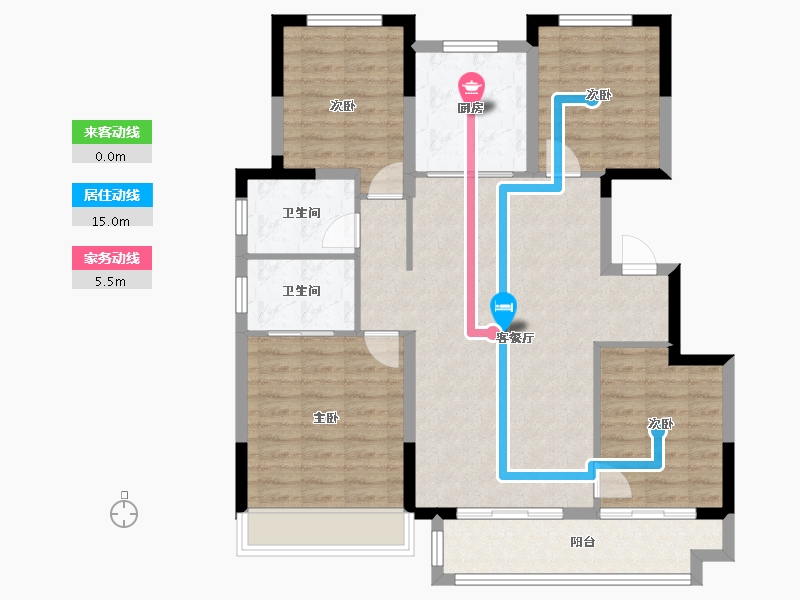 安徽省-阜阳市-阜阳华鸿鸿樾府-110.00-户型库-动静线