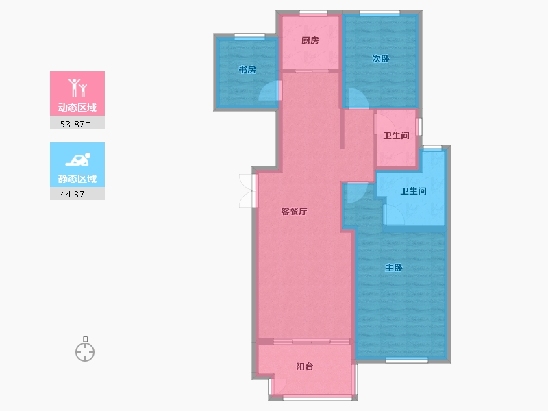 江苏省-镇江市-天怡瀚园-88.00-户型库-动静分区