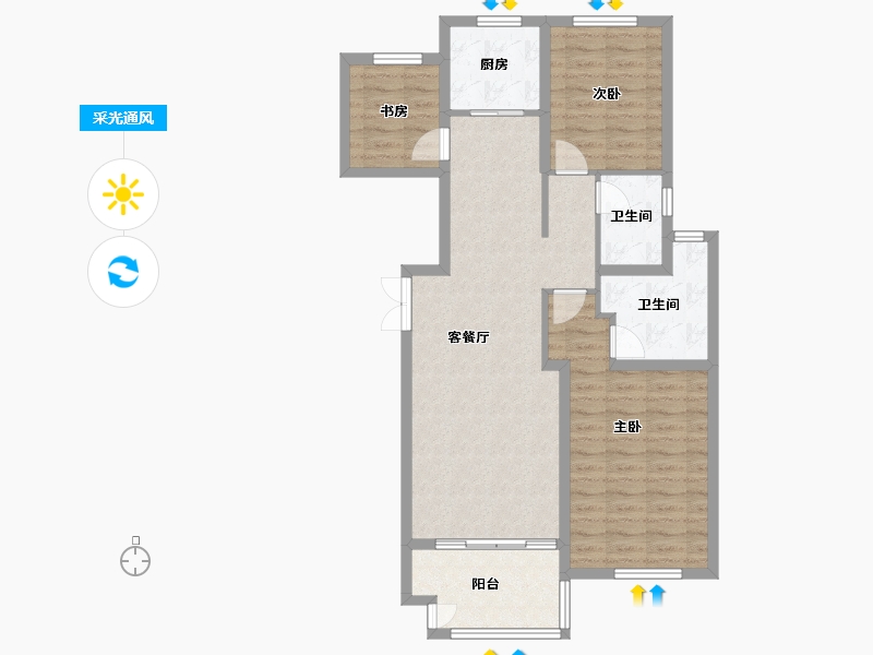 江苏省-镇江市-天怡瀚园-88.00-户型库-采光通风