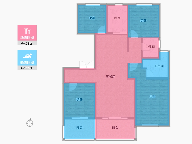 江苏省-镇江市-天怡瀚园-109.60-户型库-动静分区