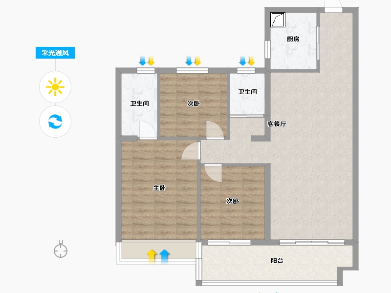 湖南省-衡阳市-华耀碧桂园十里江湾-97.00-户型库-采光通风