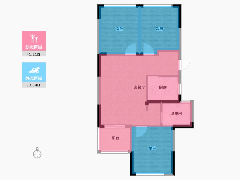 四川省-成都市-绿城云溪桃源-66.00-户型库-动静分区