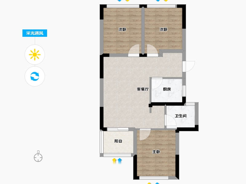 四川省-成都市-绿城云溪桃源-66.00-户型库-采光通风