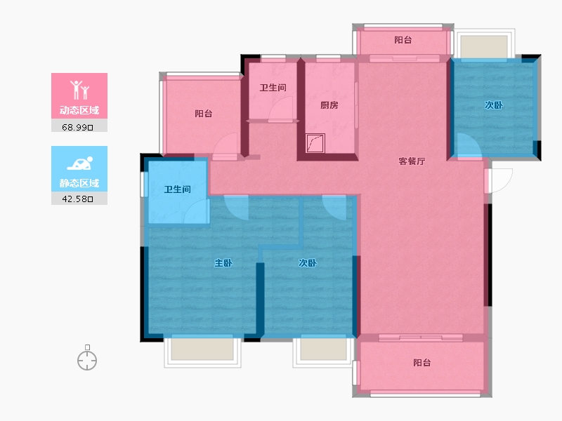 湖南省-永州市-公园壹号-102.64-户型库-动静分区