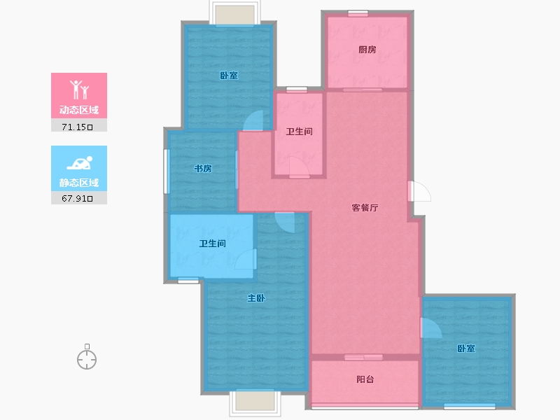 浙江省-杭州市-杭州国际金融中心-126.40-户型库-动静分区