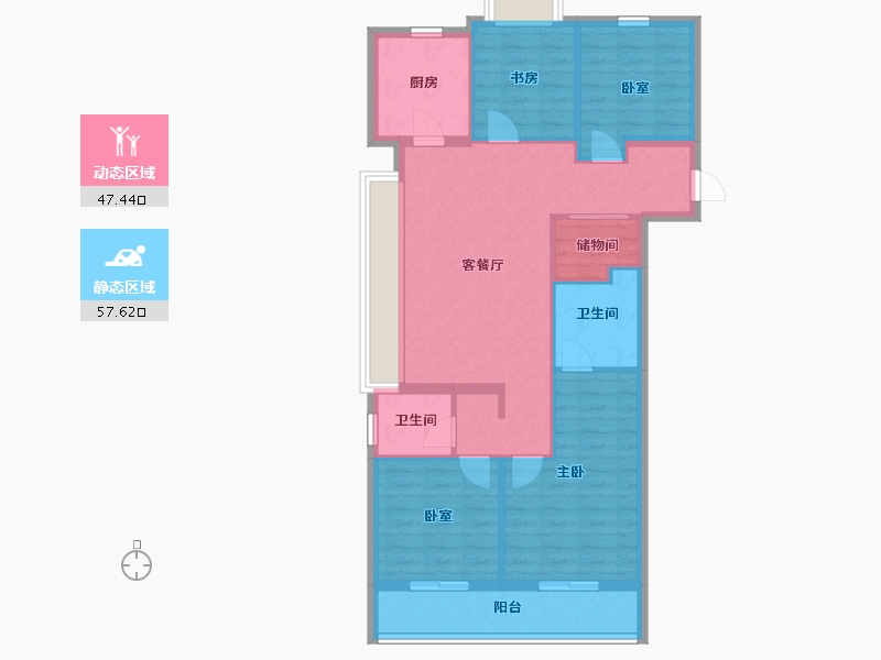 浙江省-杭州市-佳兆业棹月雅府-94.41-户型库-动静分区