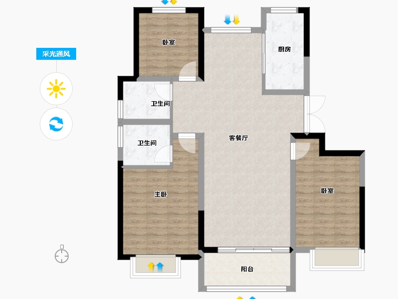 山东省-聊城市-冠县民生城市领秀-99.03-户型库-采光通风