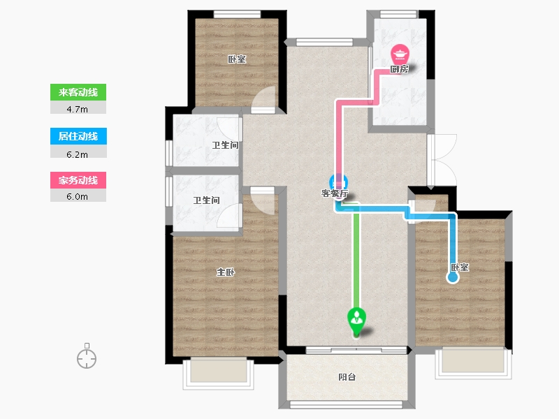 山东省-聊城市-冠县民生城市领秀-99.03-户型库-动静线