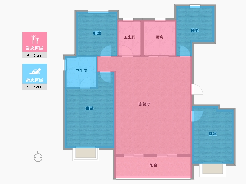 浙江省-杭州市-佳兆业棹月雅府-108.00-户型库-动静分区