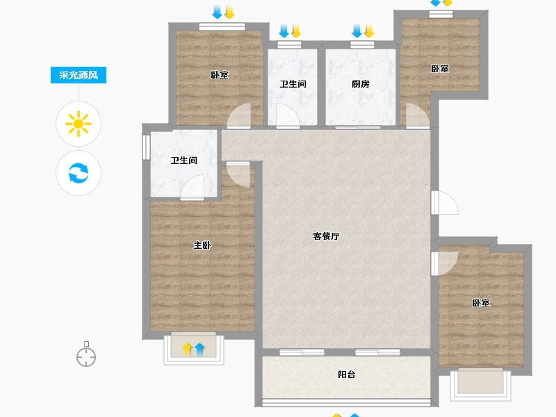 浙江省-杭州市-佳兆业棹月雅府-108.00-户型库-采光通风