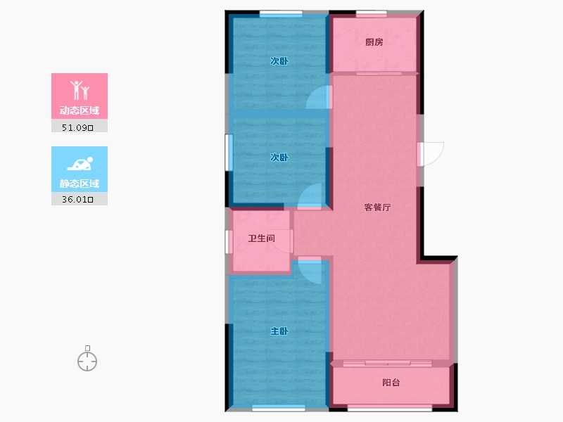 宁夏回族自治区-银川市-中环云熙府-77.64-户型库-动静分区