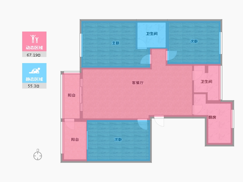 浙江省-金华市-金科花园-110.00-户型库-动静分区