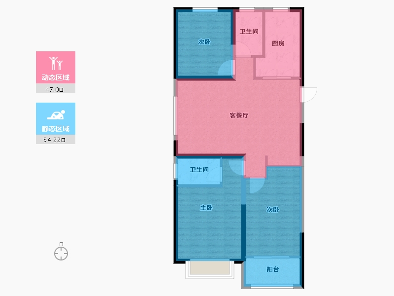 山东省-泰安市-同悦府-91.20-户型库-动静分区