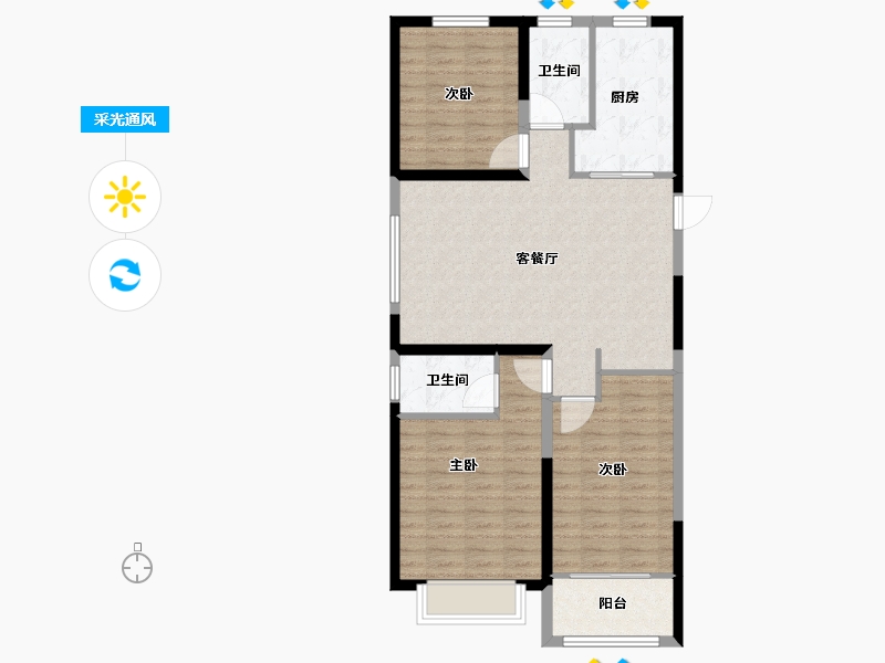 山东省-泰安市-同悦府-91.20-户型库-采光通风