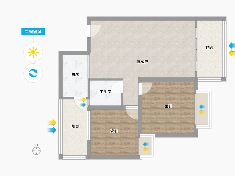 广东省-珠海市-华发依山郡-60.00-户型库-采光通风