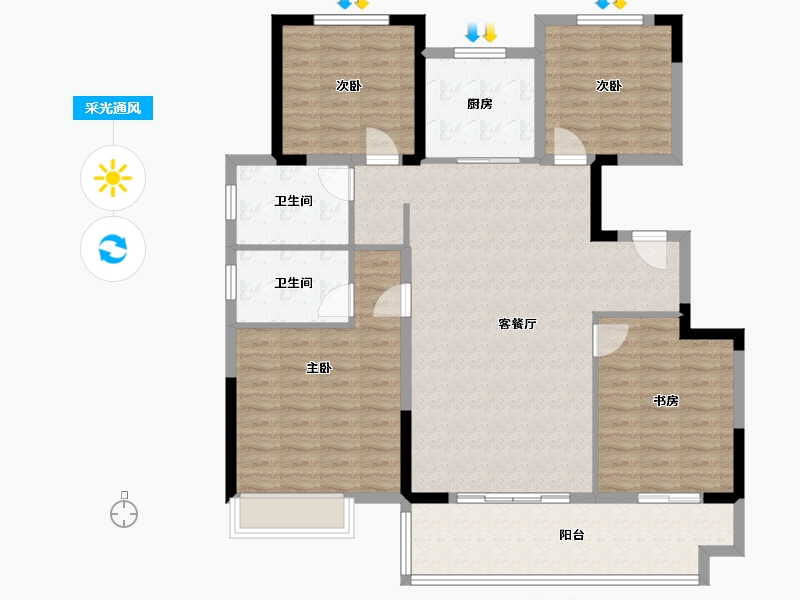 江苏省-盐城市-国投欧亚悦府-122.00-户型库-采光通风