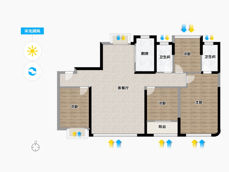 福建省-厦门市-保利国贸天琴-115.95-户型库-采光通风