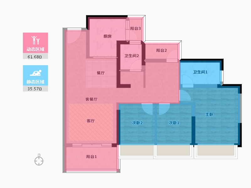 广东省-惠州市-灿邦珑廷观邸-85.89-户型库-动静分区