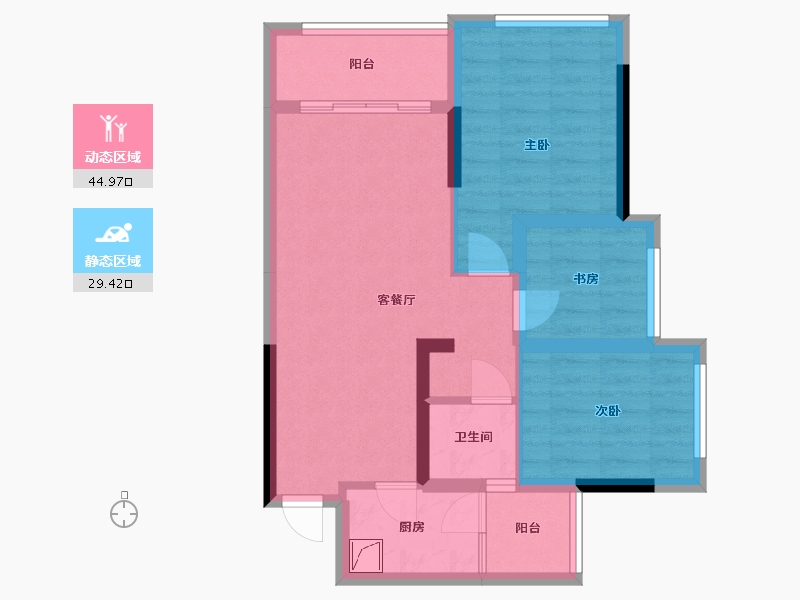 广西壮族自治区-南宁市-福瑞中央公园-88.75-户型库-动静分区