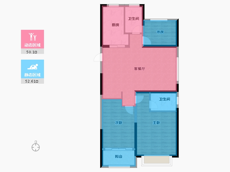 山东省-泰安市-同悦府-92.51-户型库-动静分区