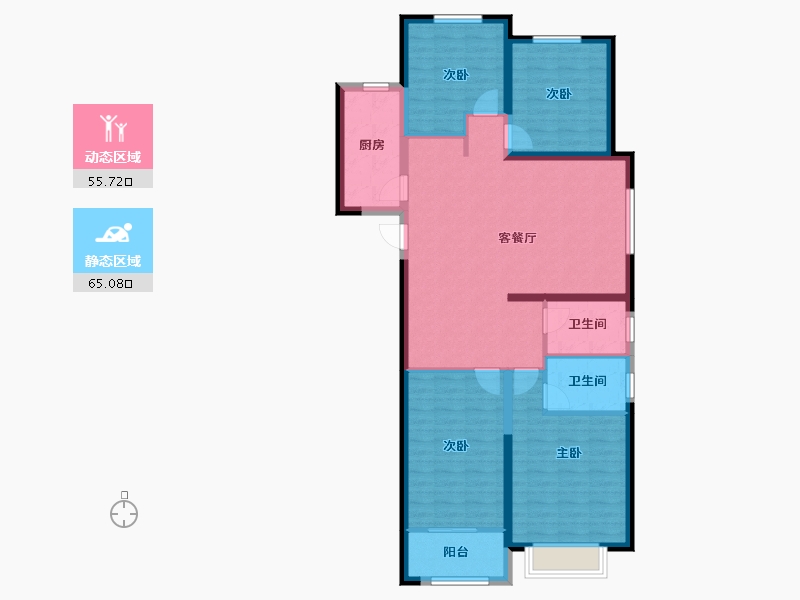 山东省-泰安市-同悦府-108.80-户型库-动静分区