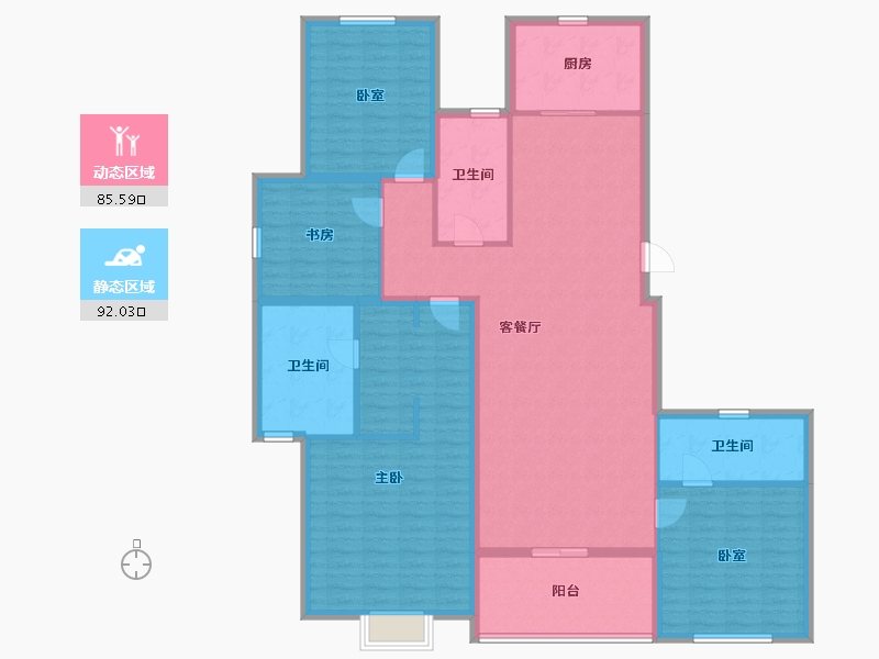 浙江省-杭州市-杭州国际金融中心-161.60-户型库-动静分区