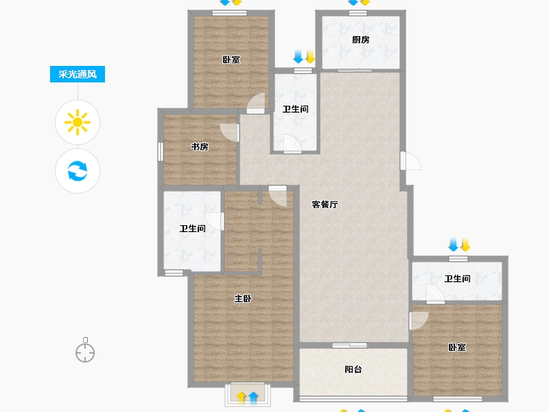 浙江省-杭州市-杭州国际金融中心-161.60-户型库-采光通风