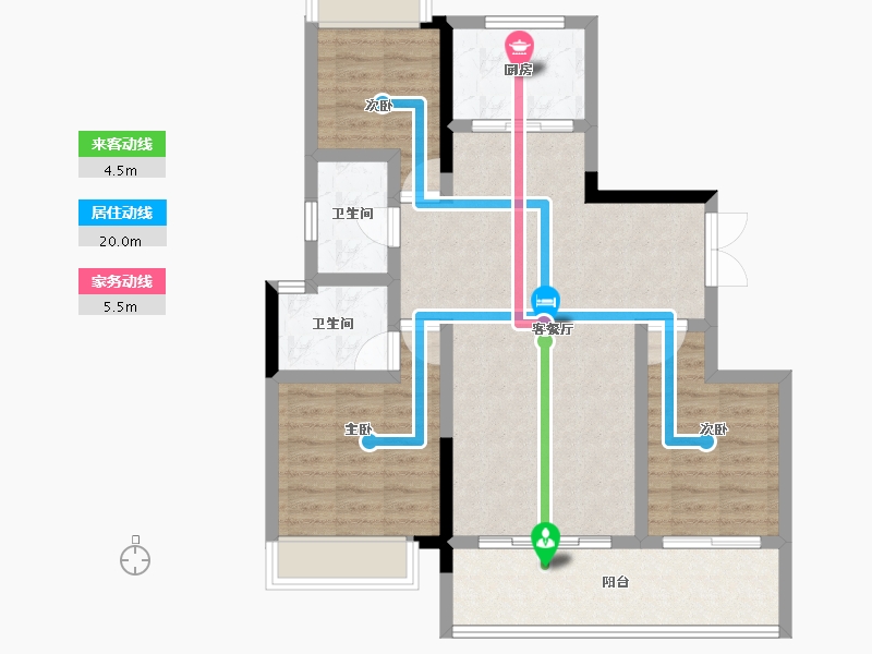 贵州省-黔南布依族苗族自治州-涟江华庭-85.52-户型库-动静线