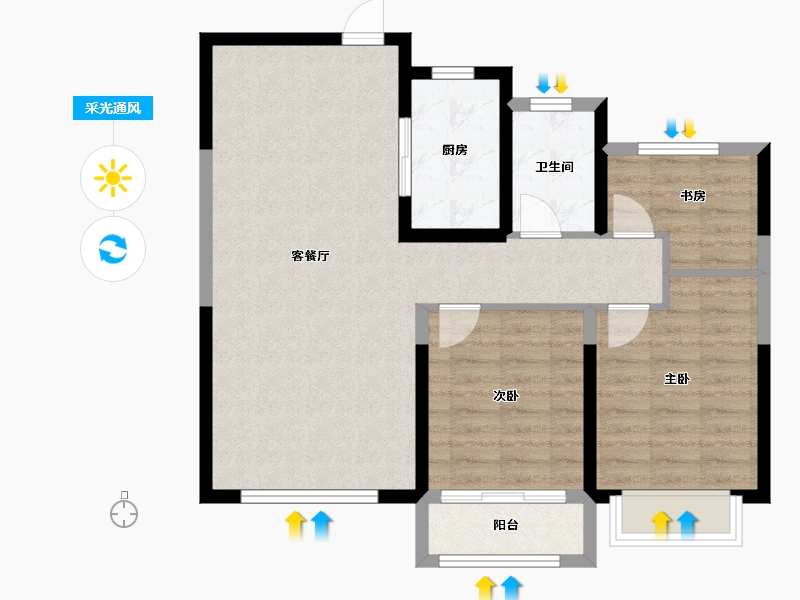 山东省-泰安市-同悦府-81.20-户型库-采光通风