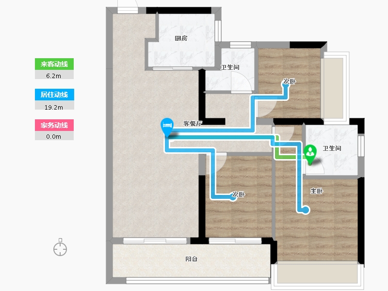 广东省-珠海市-仁恒滨海湾-85.04-户型库-动静线