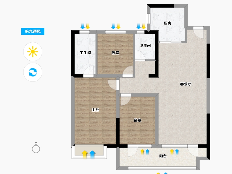 山东省-聊城市-民生城市主人-95.24-户型库-采光通风