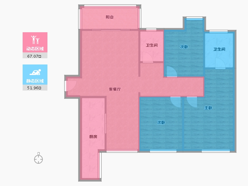 福建省-泉州市-浦西花园-134.00-户型库-动静分区