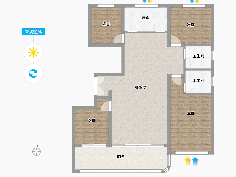 山东省-潍坊市-恒信东方名著-117.90-户型库-采光通风