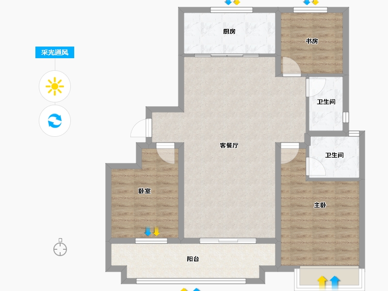 山东省-聊城市-谷山和园-94.27-户型库-采光通风