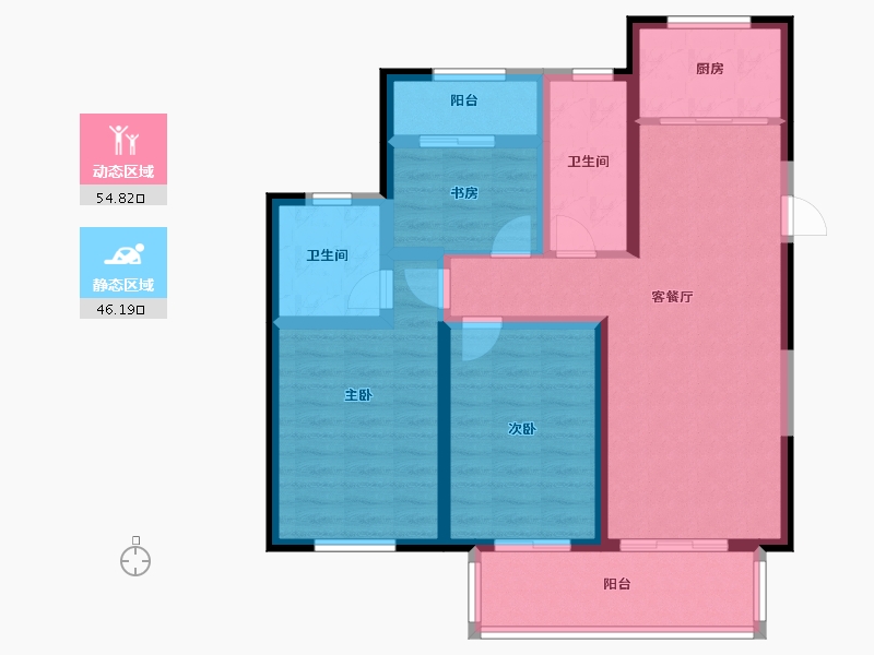 江苏省-淮安市-中央华府-89.43-户型库-动静分区