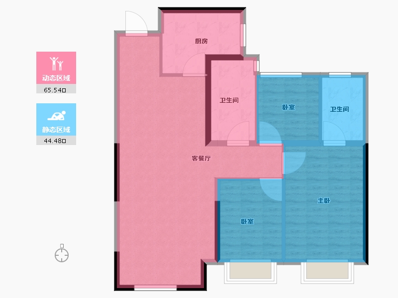 新疆维吾尔自治区-乌鲁木齐市-冶建悦珑湾-100.01-户型库-动静分区