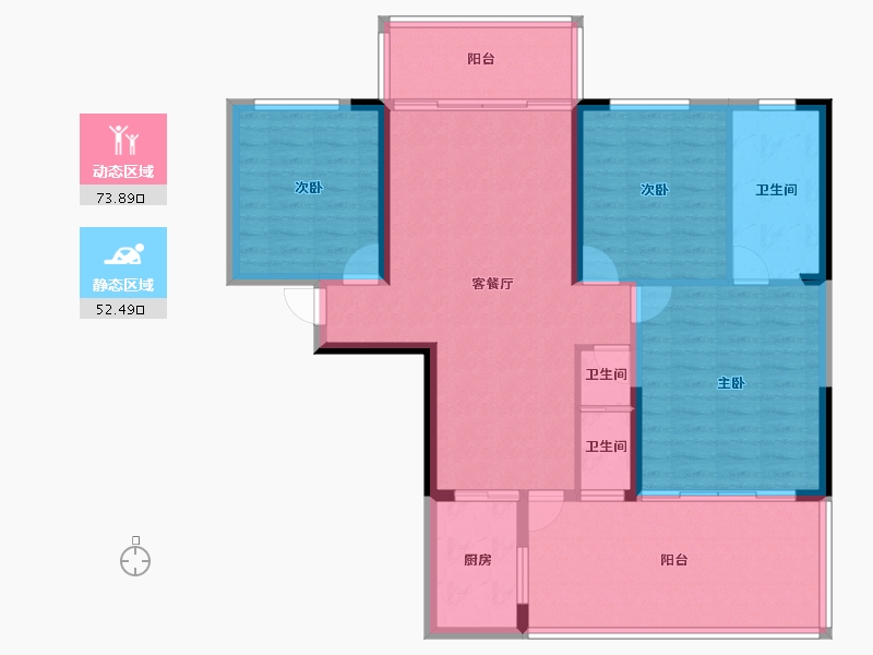 贵州省-黔南布依族苗族自治州-龙城悦玺公馆-114.88-户型库-动静分区