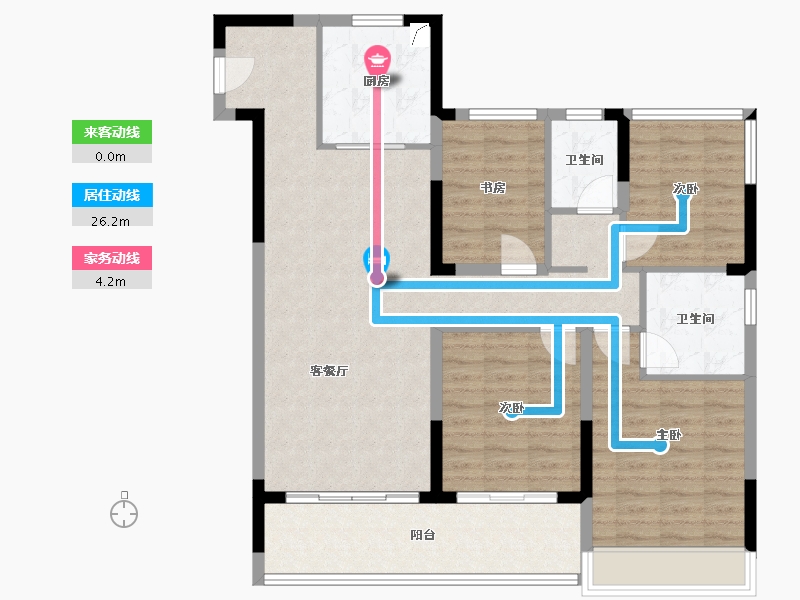 浙江省-杭州市-中旅归锦府-95.00-户型库-动静线