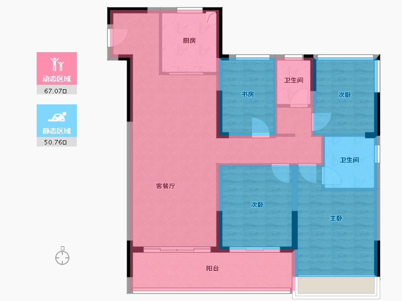 浙江省-杭州市-中旅归锦府-95.00-户型库-动静分区